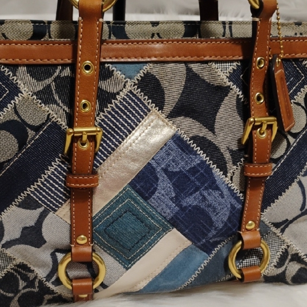 Flash Sale! Coach Blue Denim Patchwork Leather Tr… - image 4